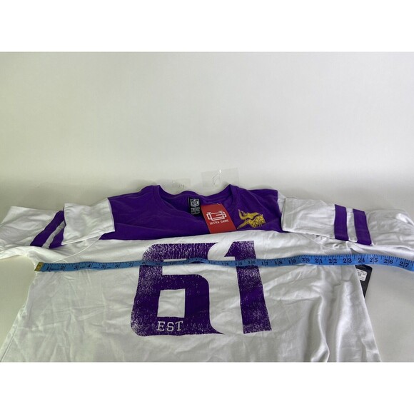 Minnesota Vikings NFL Ultra Game Womens XL Raglan Baseball Long Sleeve T-Shirt - Picture 6 of 6